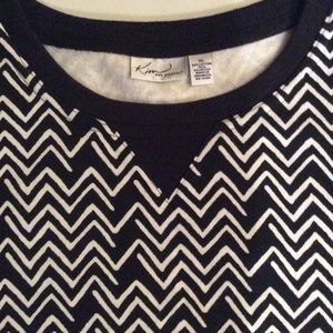 Kim Rogers XL black and white zig zag sweater